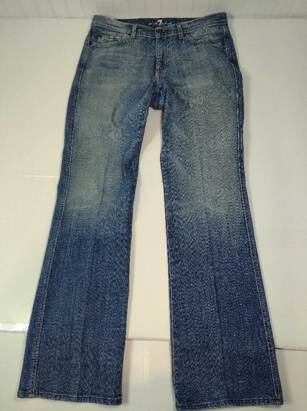 7 For All Men Kind t Blue Straight Leg Men's Jeans (33) - Picture 7 of 15